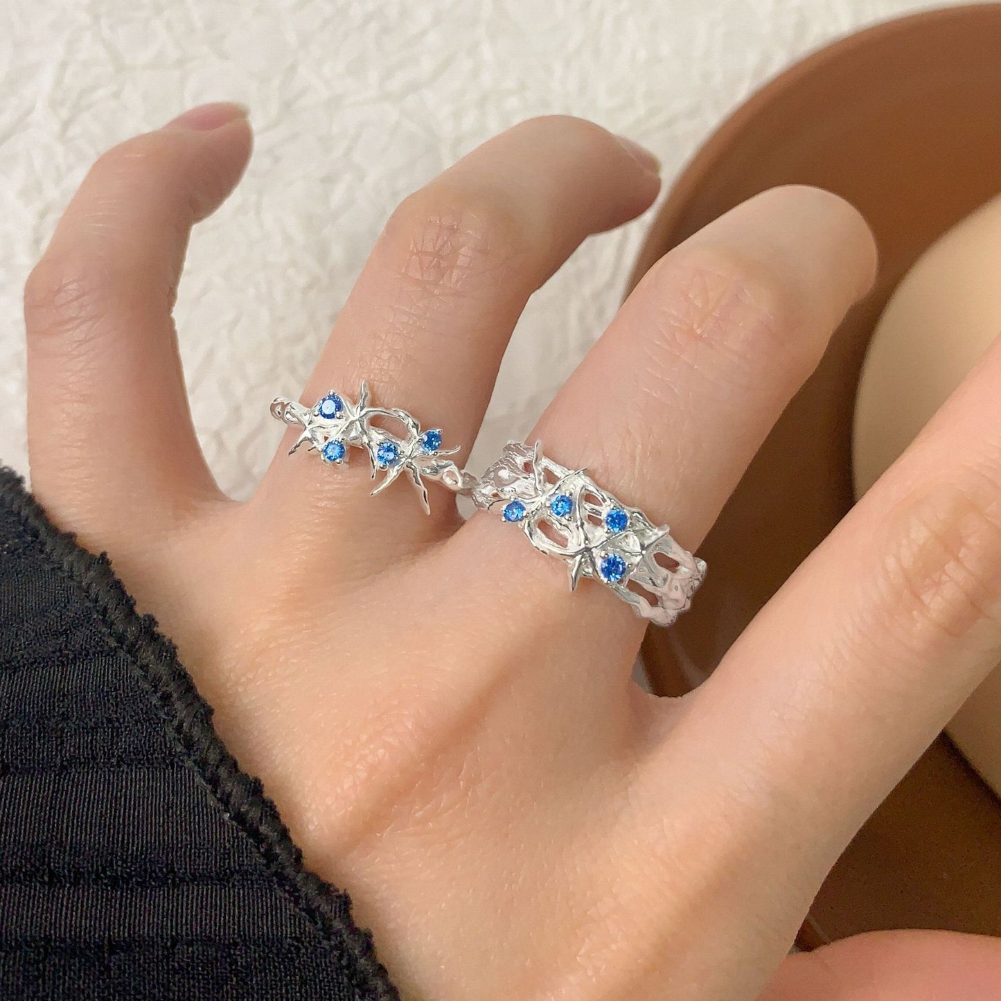 Sterling silver ocean world rings