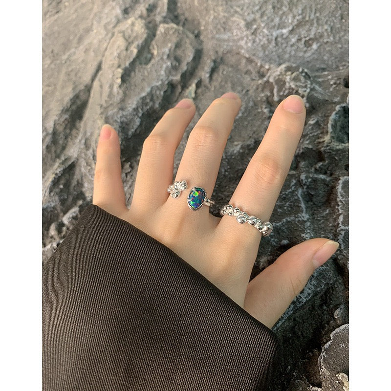Opal sterling silver ring