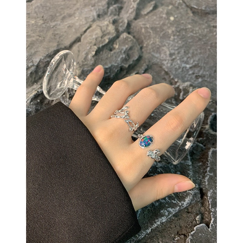 Opal sterling silver ring