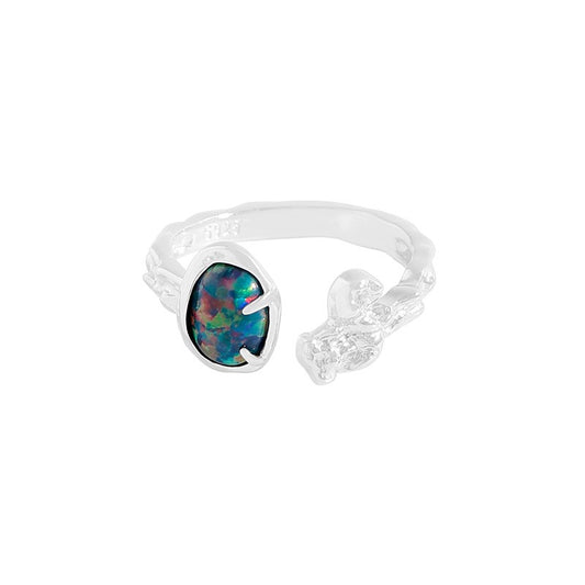 Opal sterling silver ring