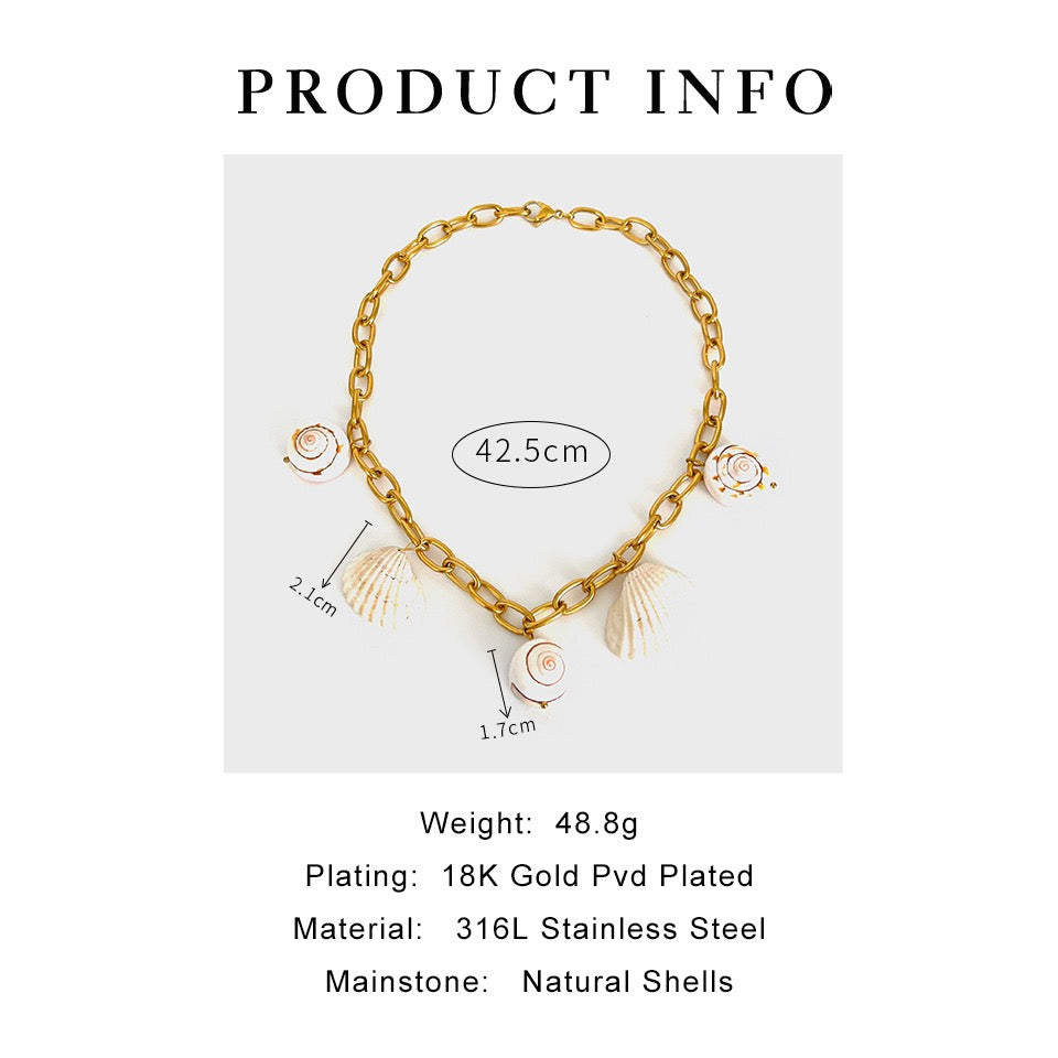 Natural shell charm necklace