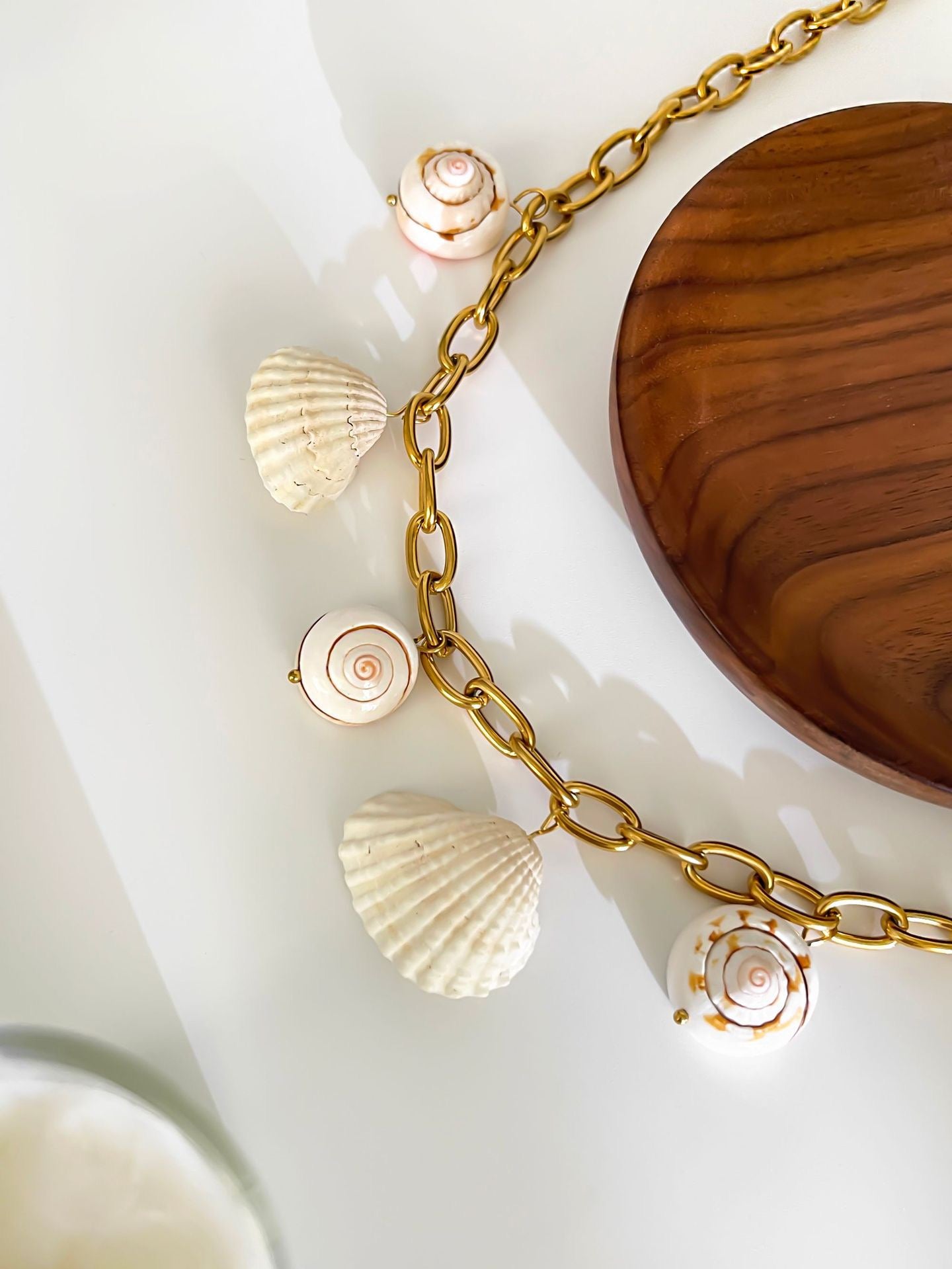 Natural shell charm necklace