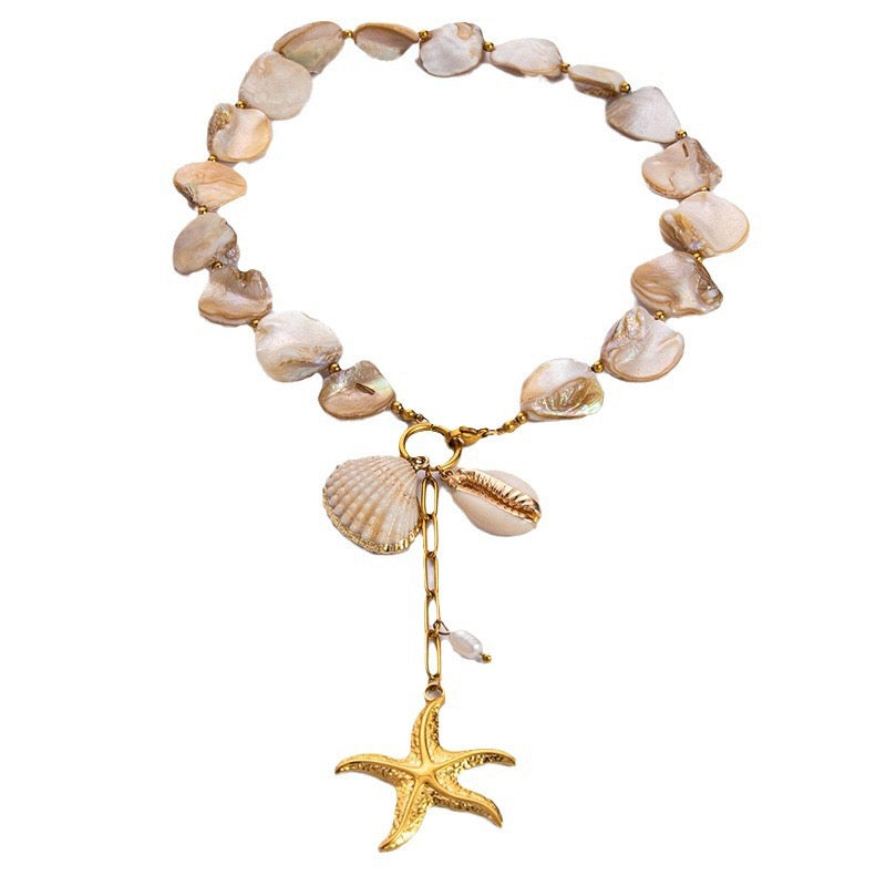 Natural shell starfish set