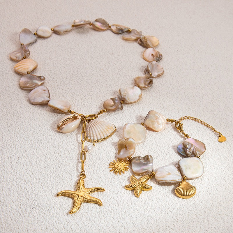 Natural shell starfish set
