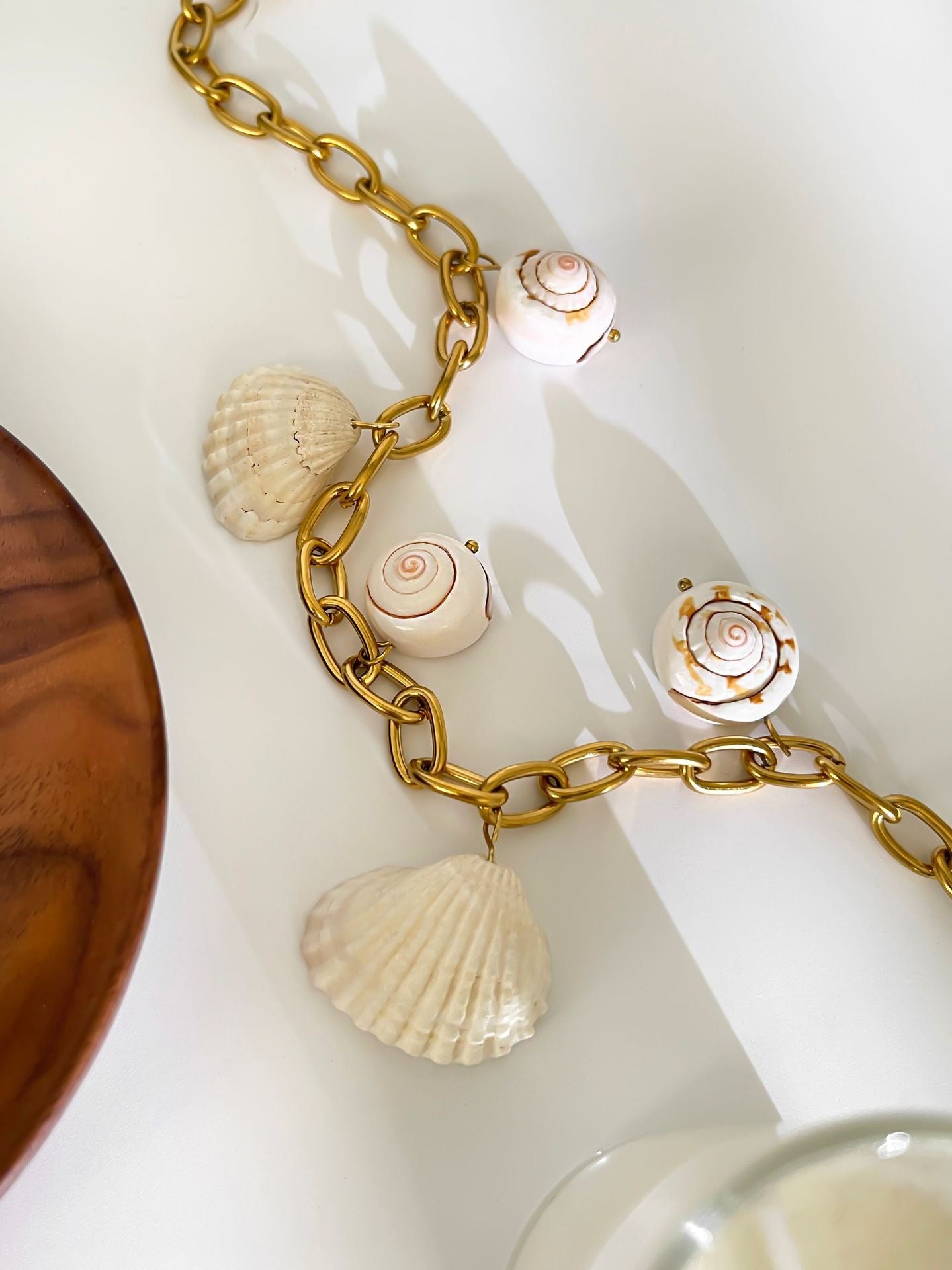 Natural shell charm necklace