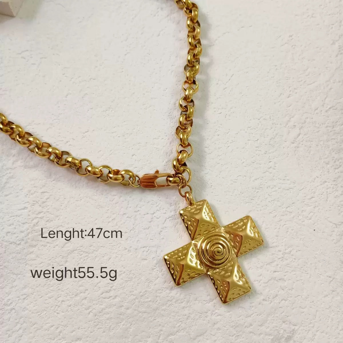 Swirl cross necklace