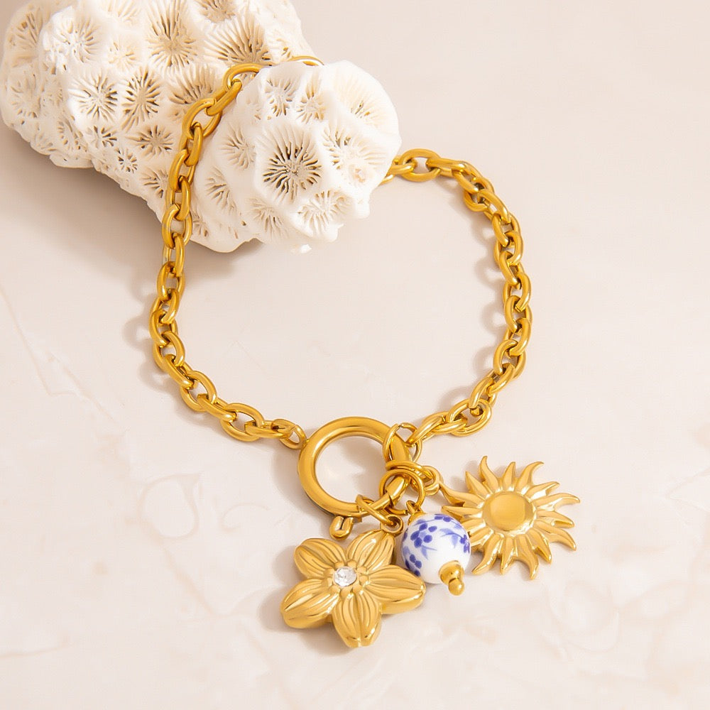 Blue flower bracelet