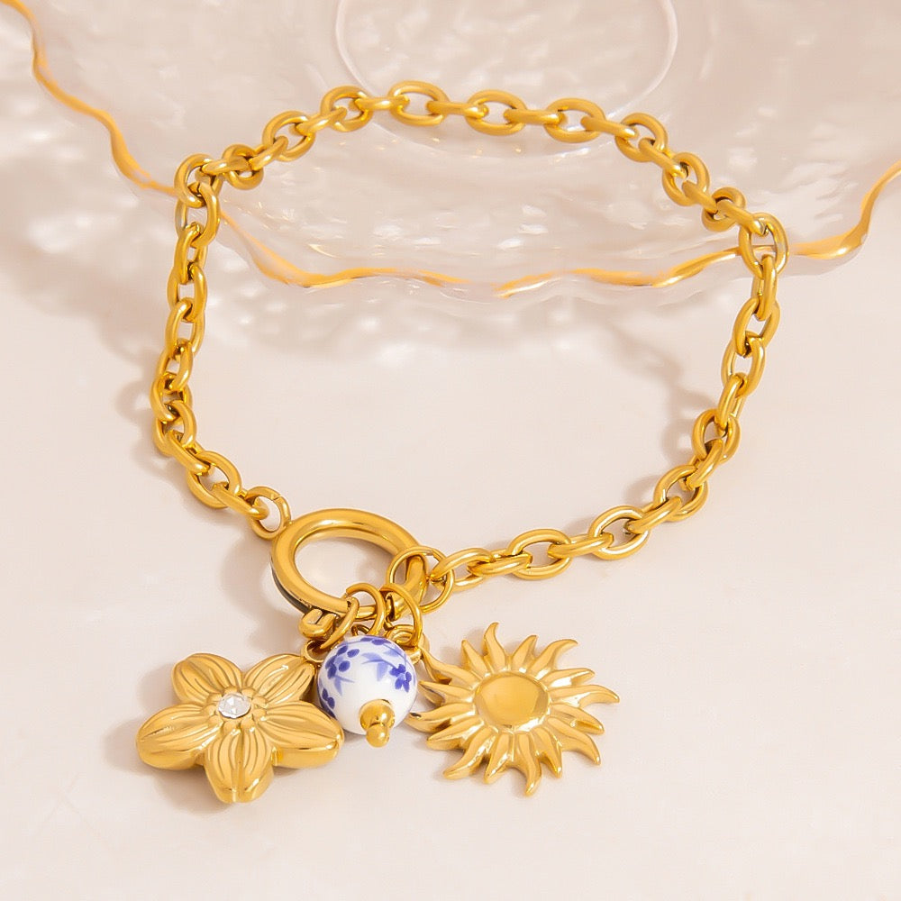 Blue flower bracelet
