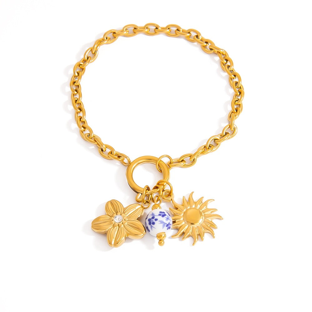 Blue flower bracelet