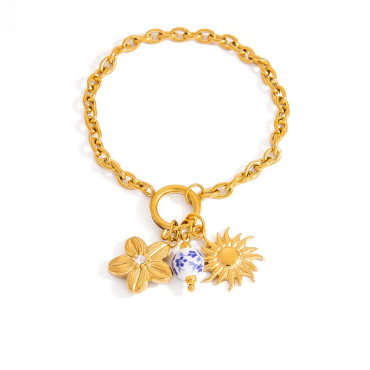 Blue flower bracelet