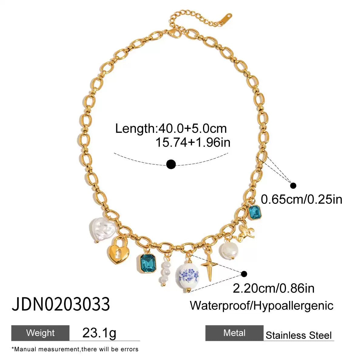 Flower color charm necklace