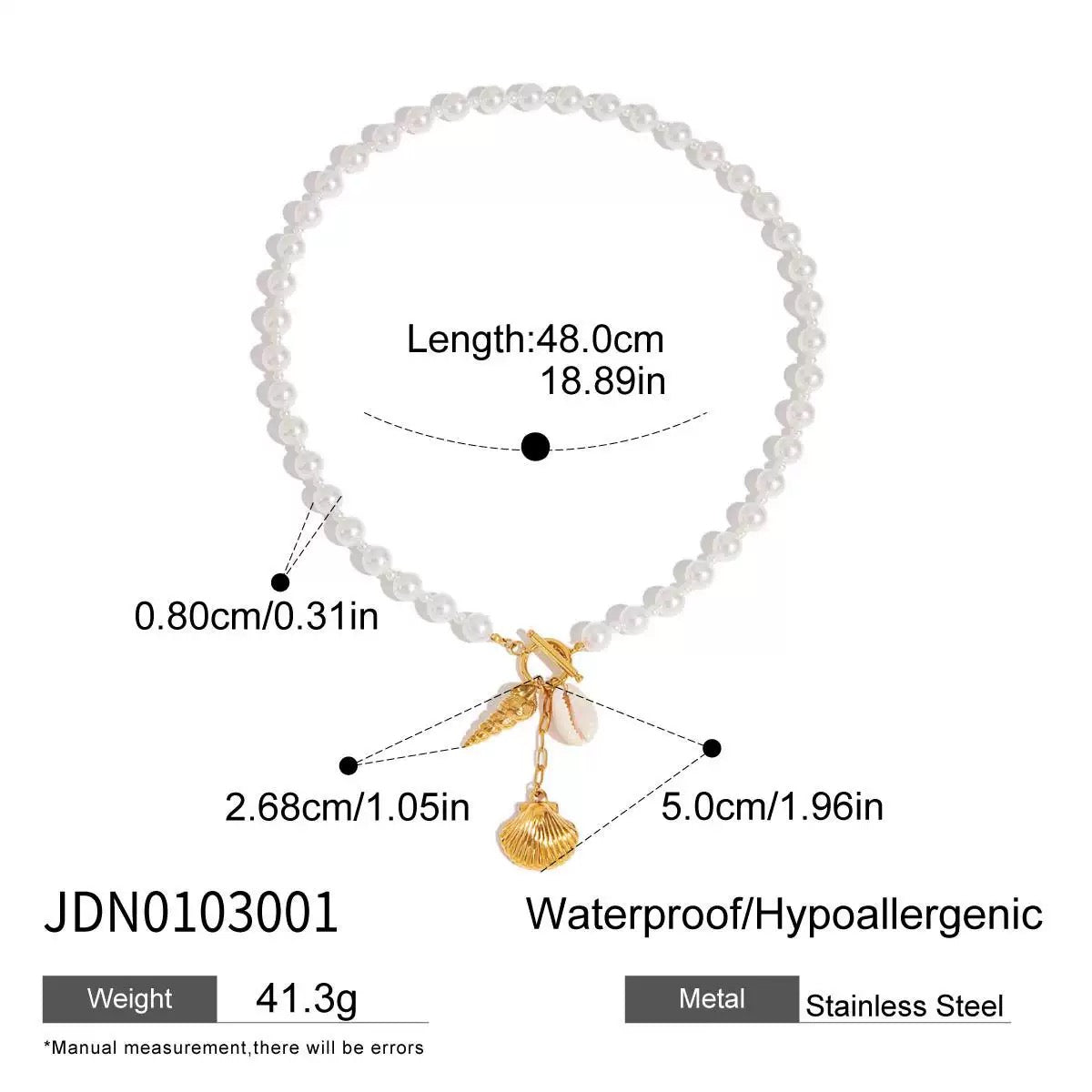 Statement charm white beach necklace