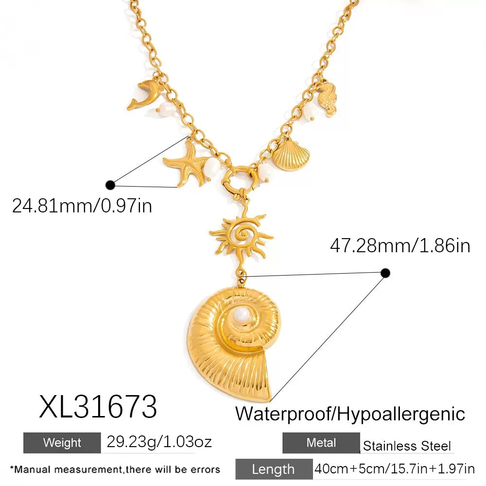 Sea world charm chunky necklace