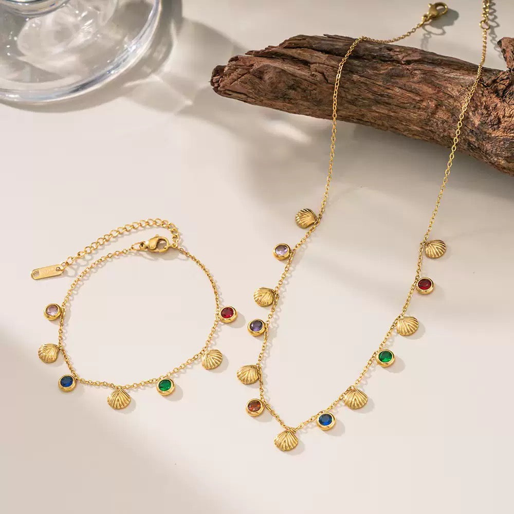 Rainbow shell charm set