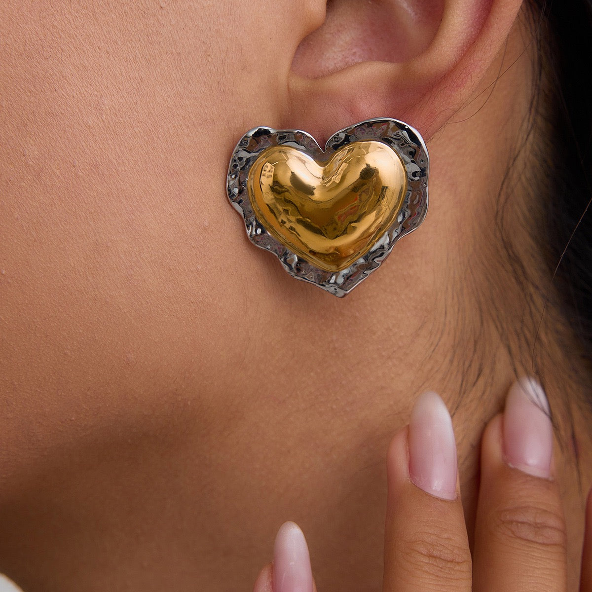 Lace heart earrings