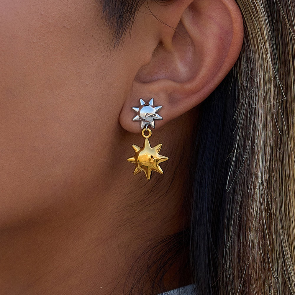 Two suns earrings