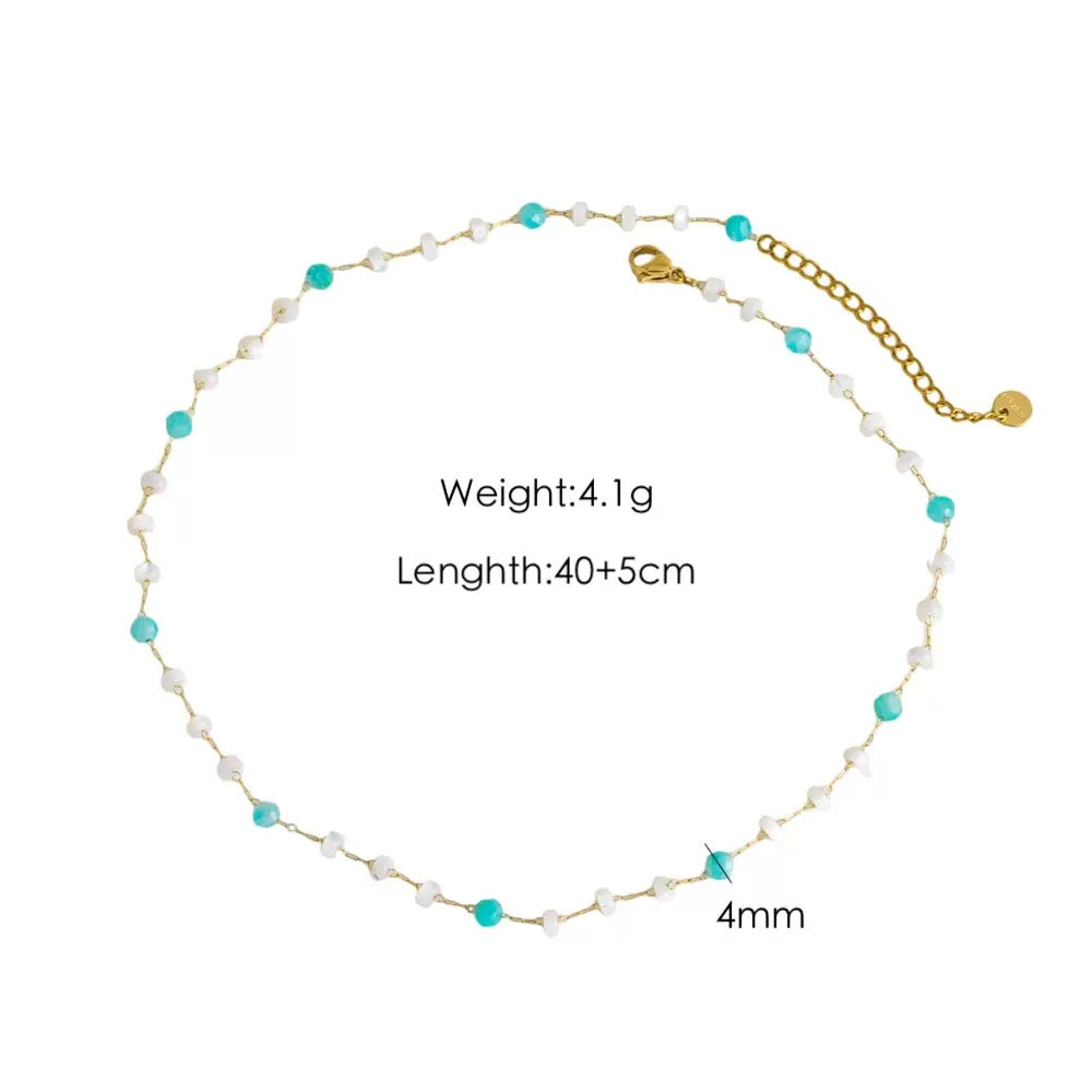 Natural stone layer stacking necklaces