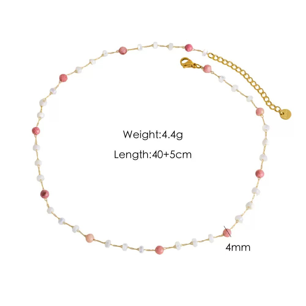 Natural stone layer stacking necklaces