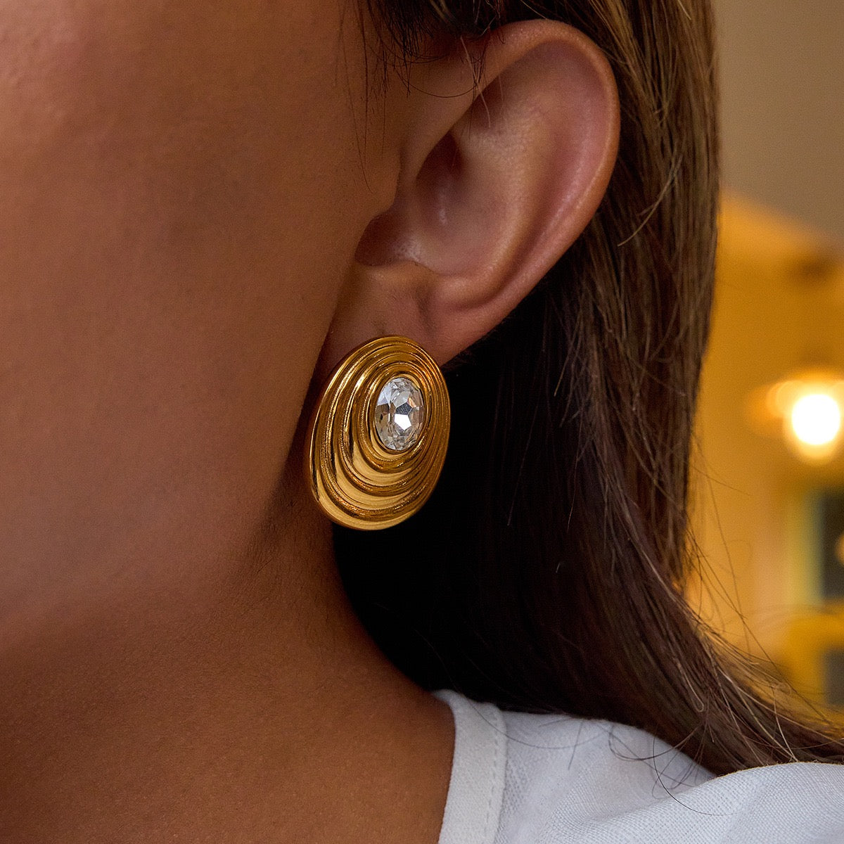 Fibonacci swirl rock earrings