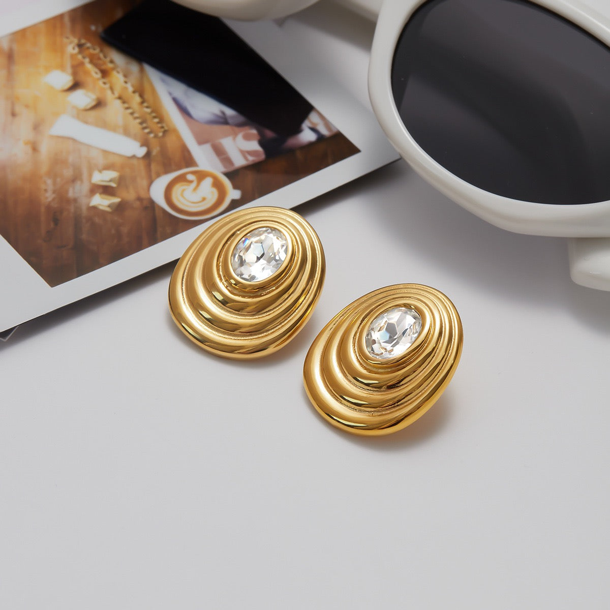Fibonacci swirl rock earrings
