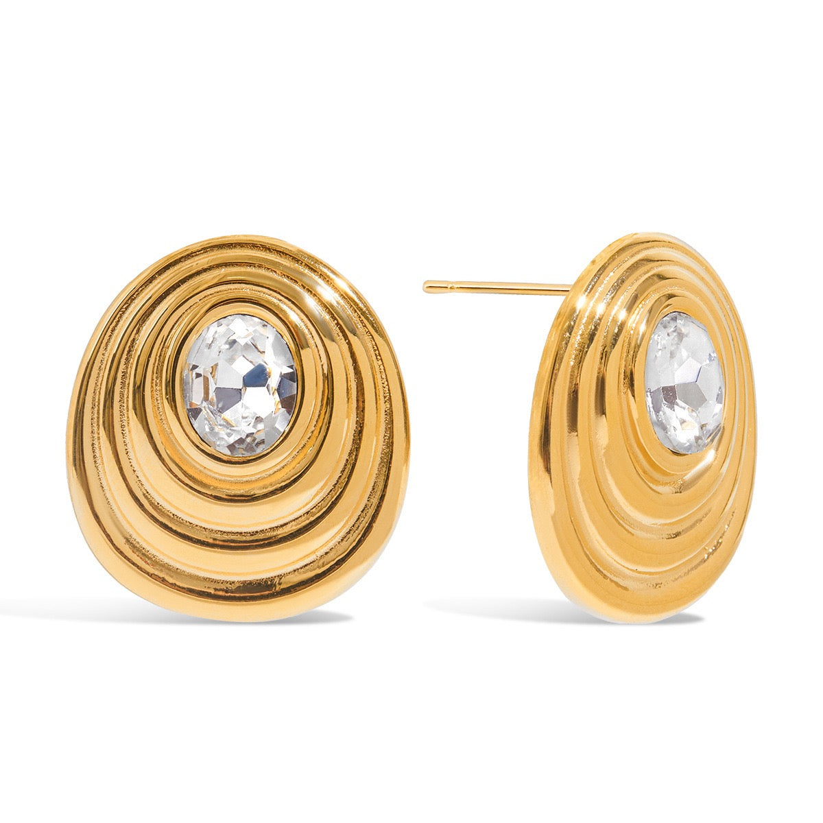 Fibonacci swirl rock earrings