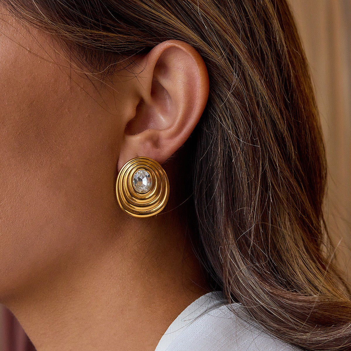 Fibonacci swirl rock earrings