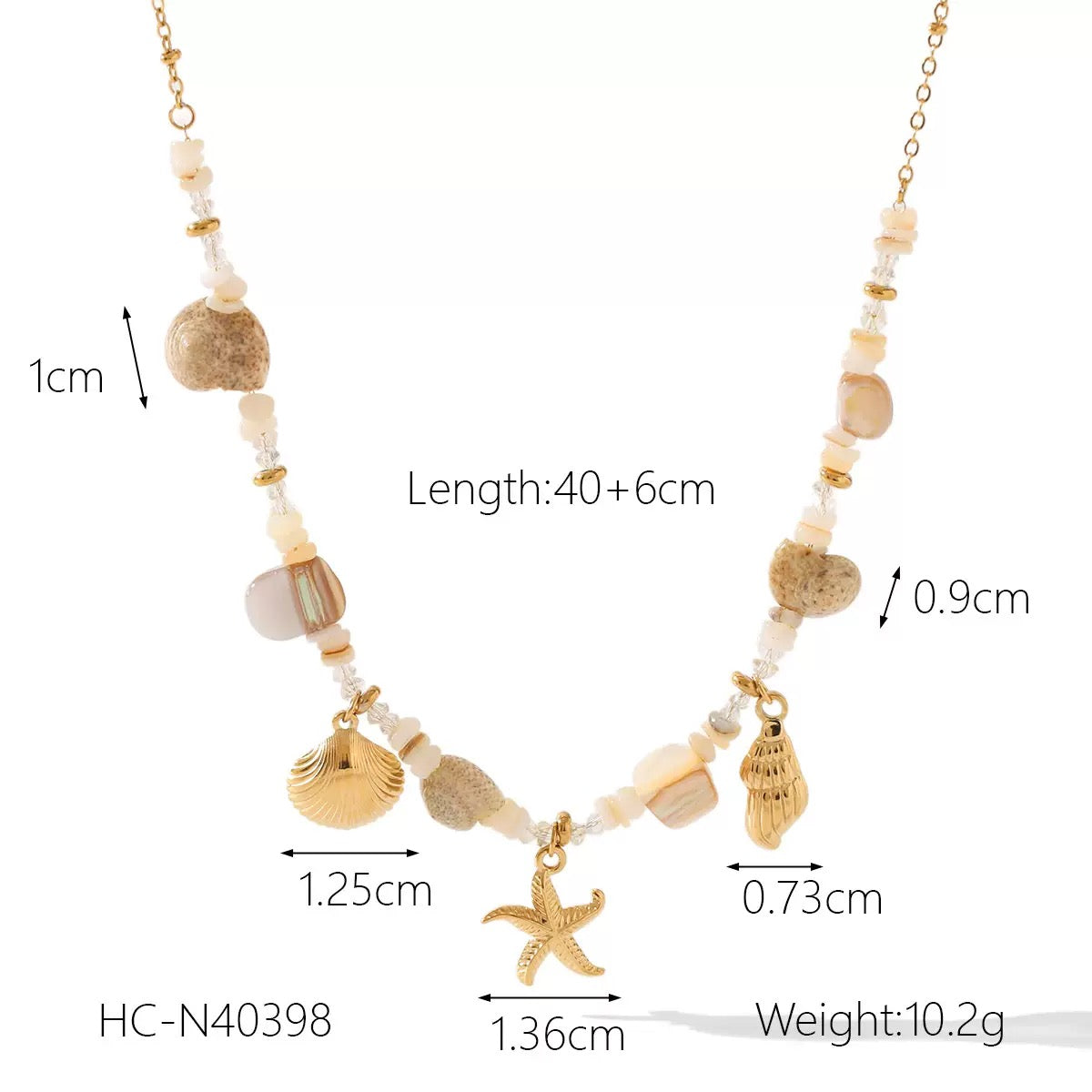 Ocean souls natural shell starfish charm set