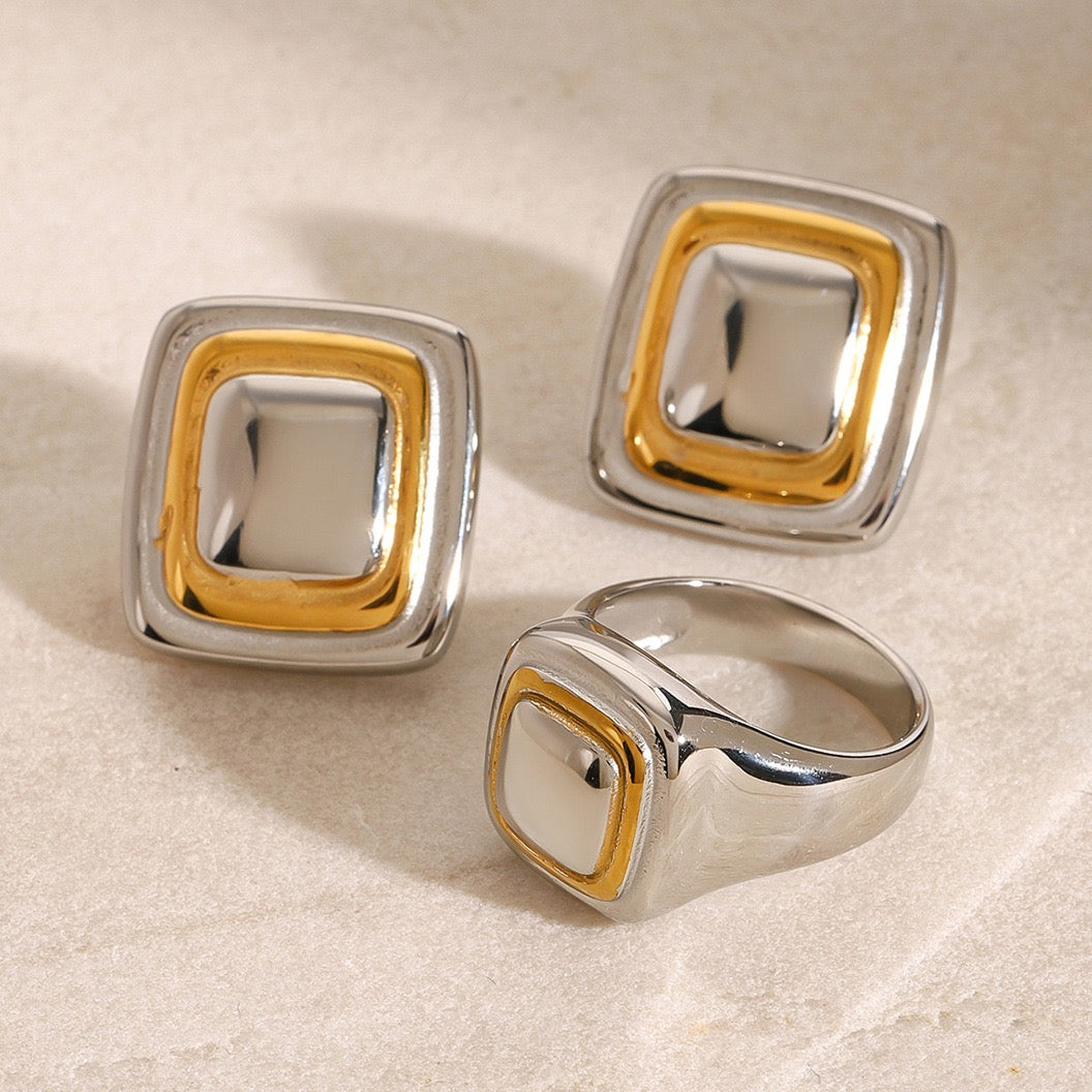 Vintage square earrings