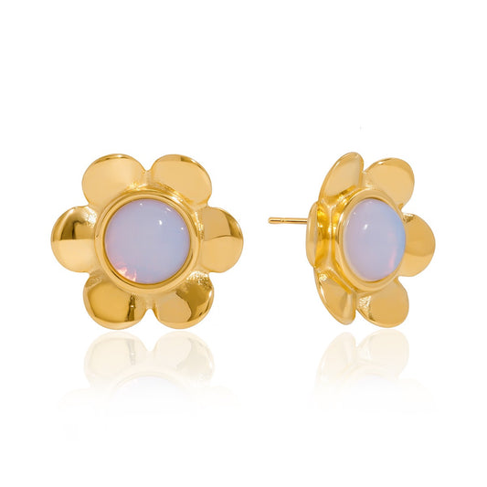 Dublin Moonstone flower earrings