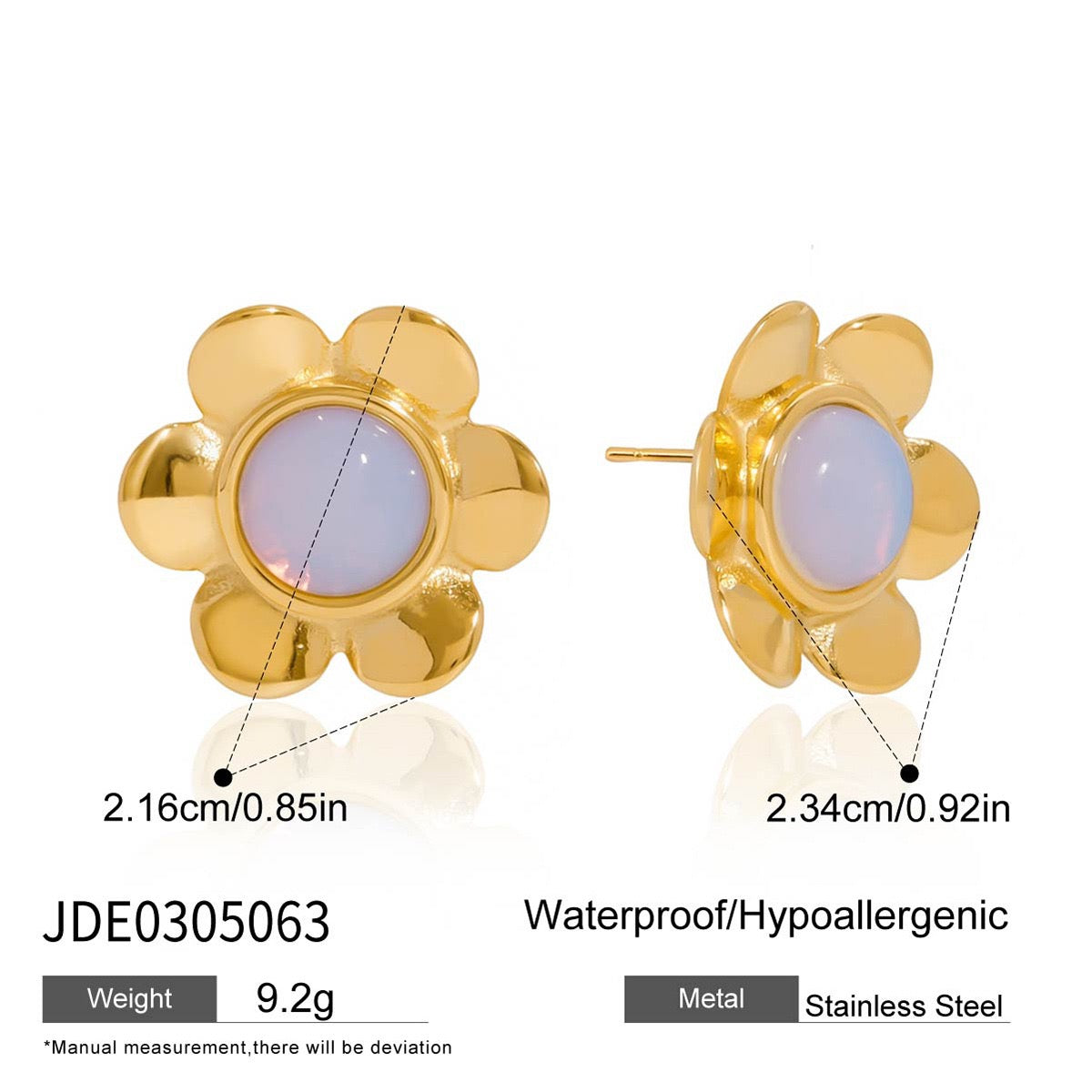 Dublin Moonstone flower earrings