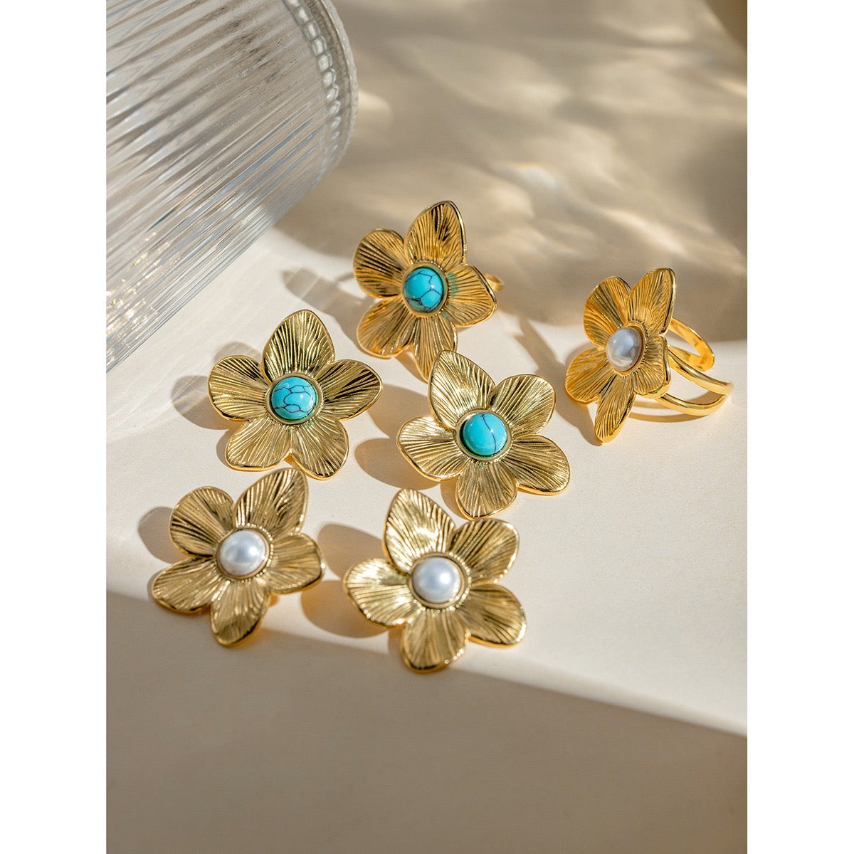 Color flowers earrings