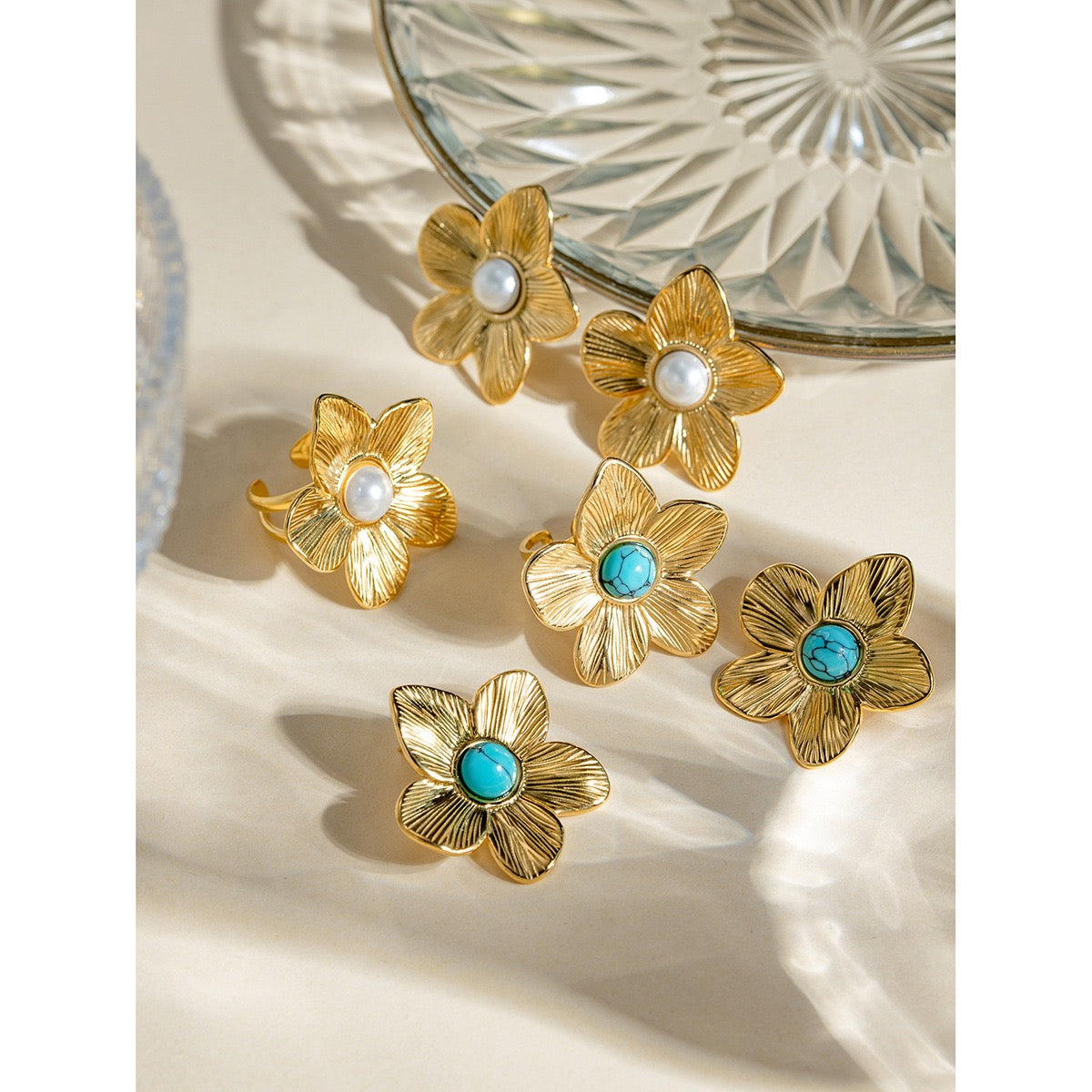 Color flowers earrings