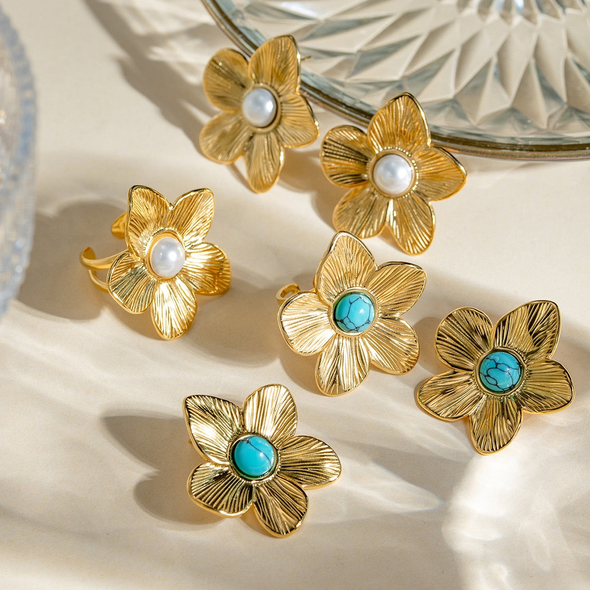 Color flowers earrings