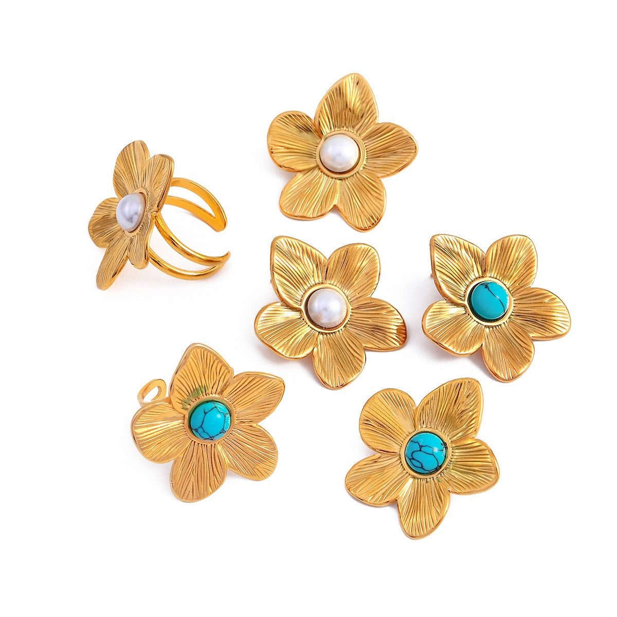 Color flowers earrings