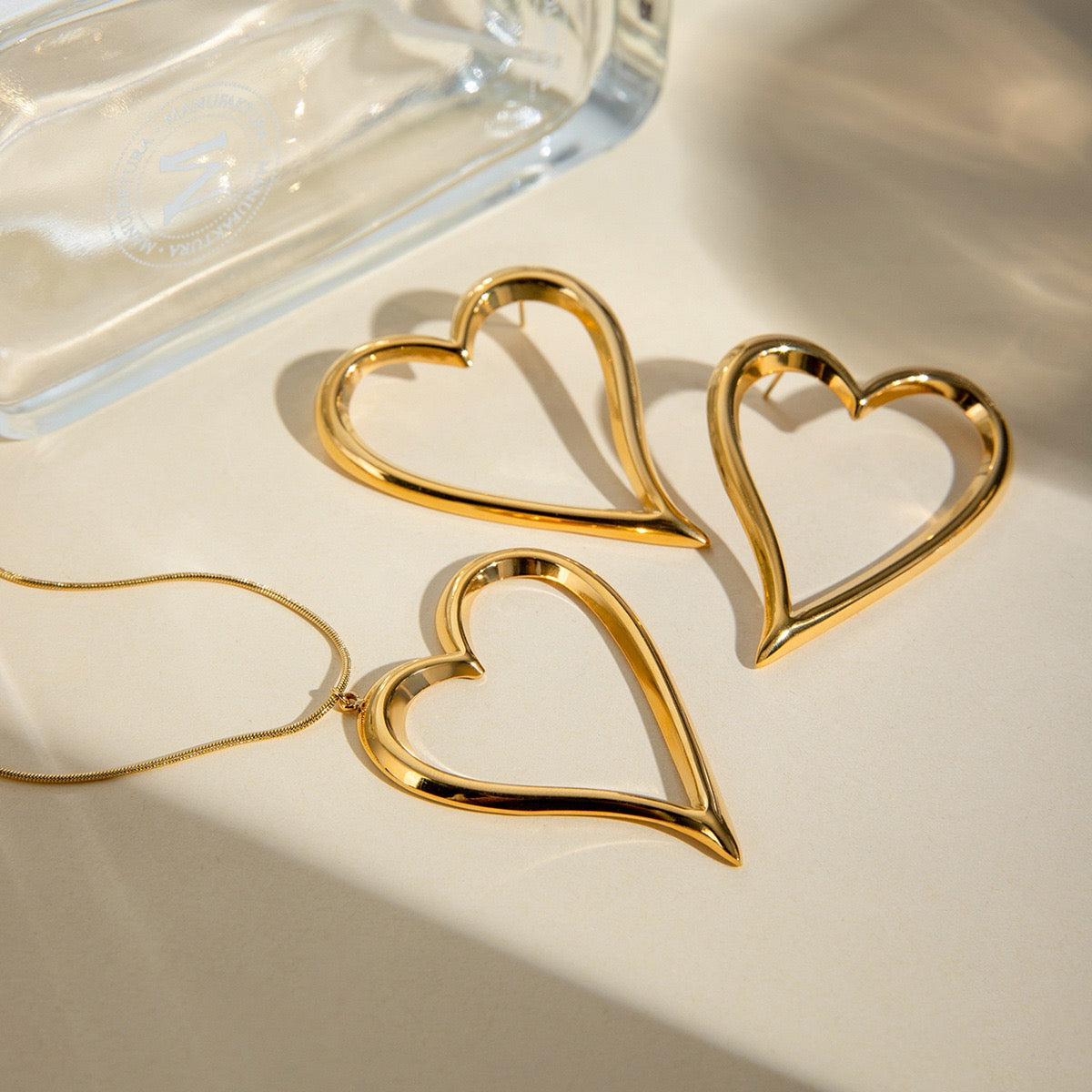 Big hearts statement earrings