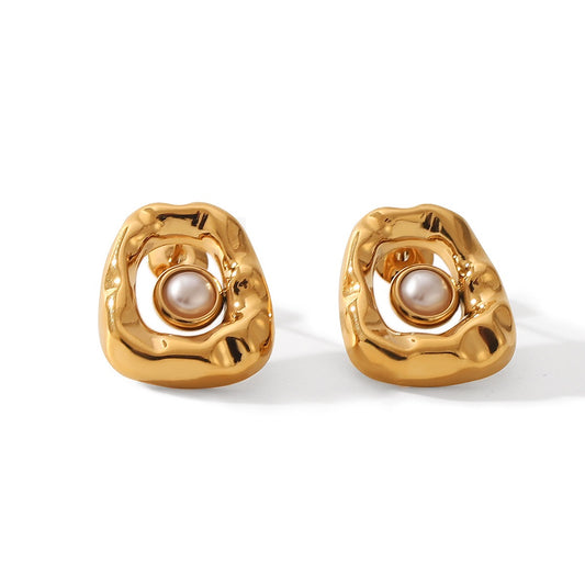 Bitira square pearly earrings