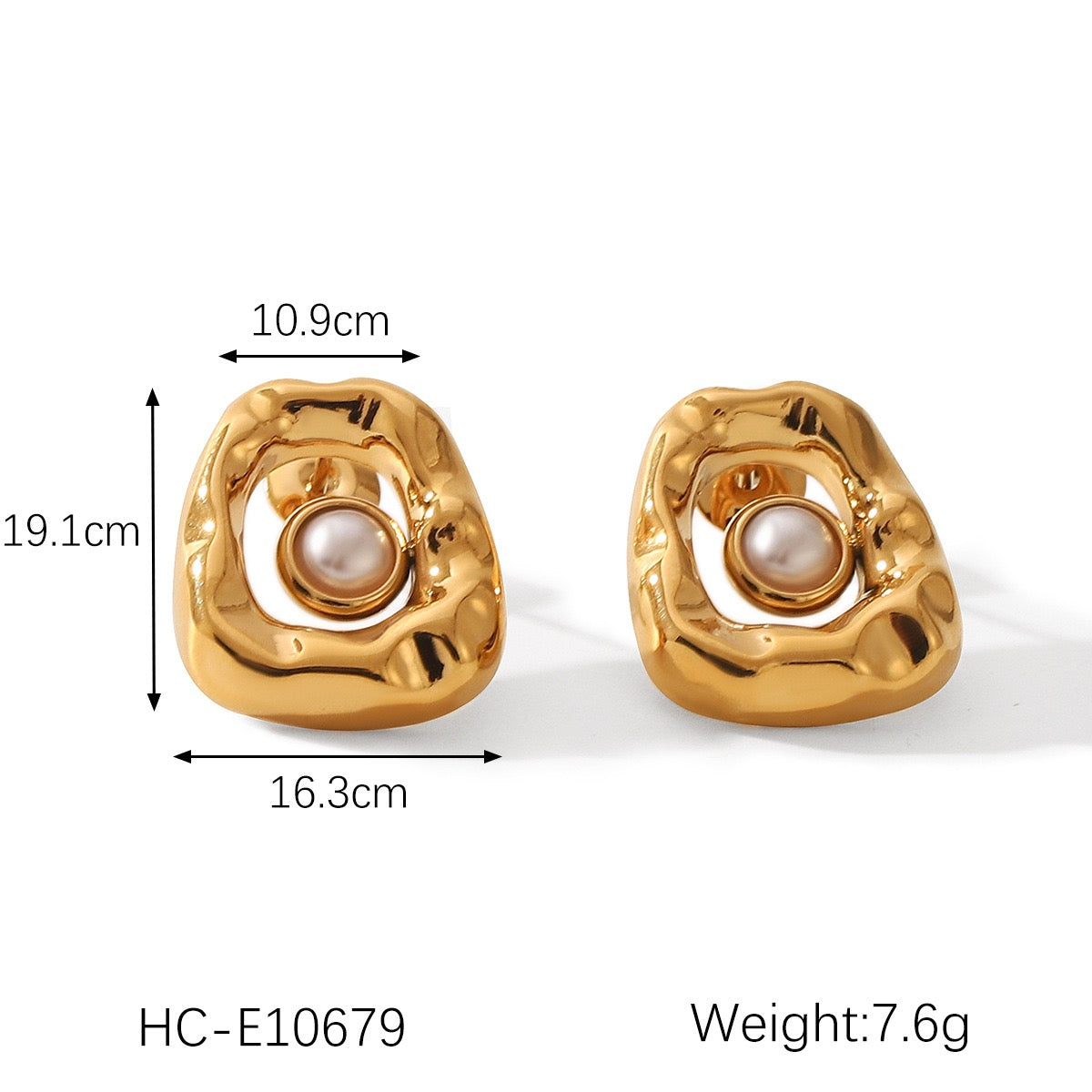 Bitira square pearly earrings