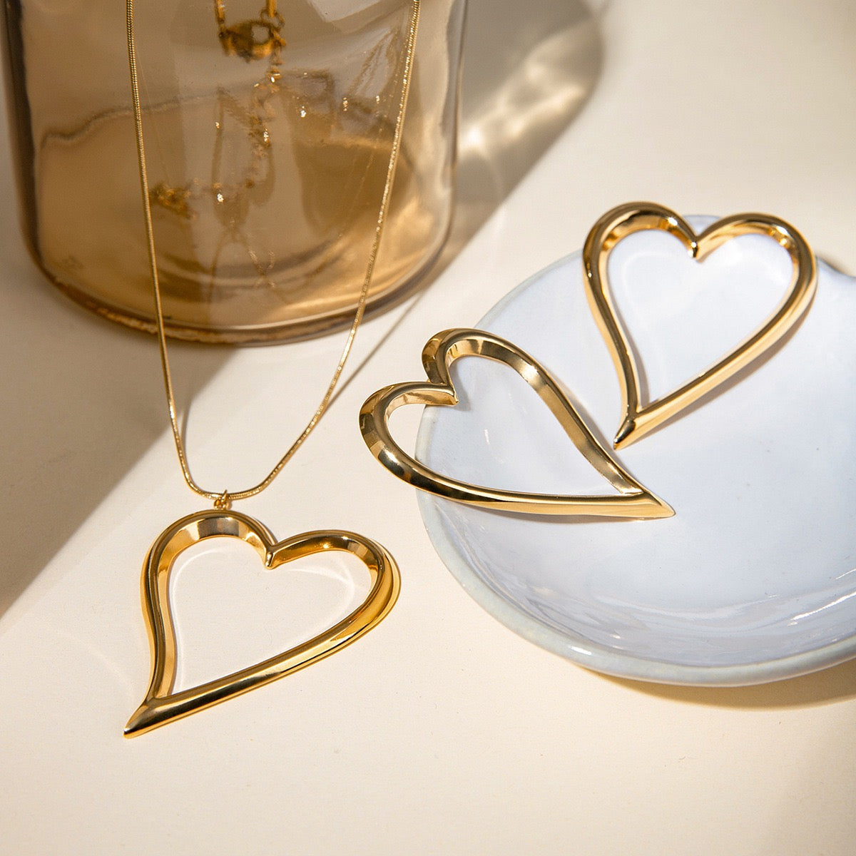 Big hearts statement earrings