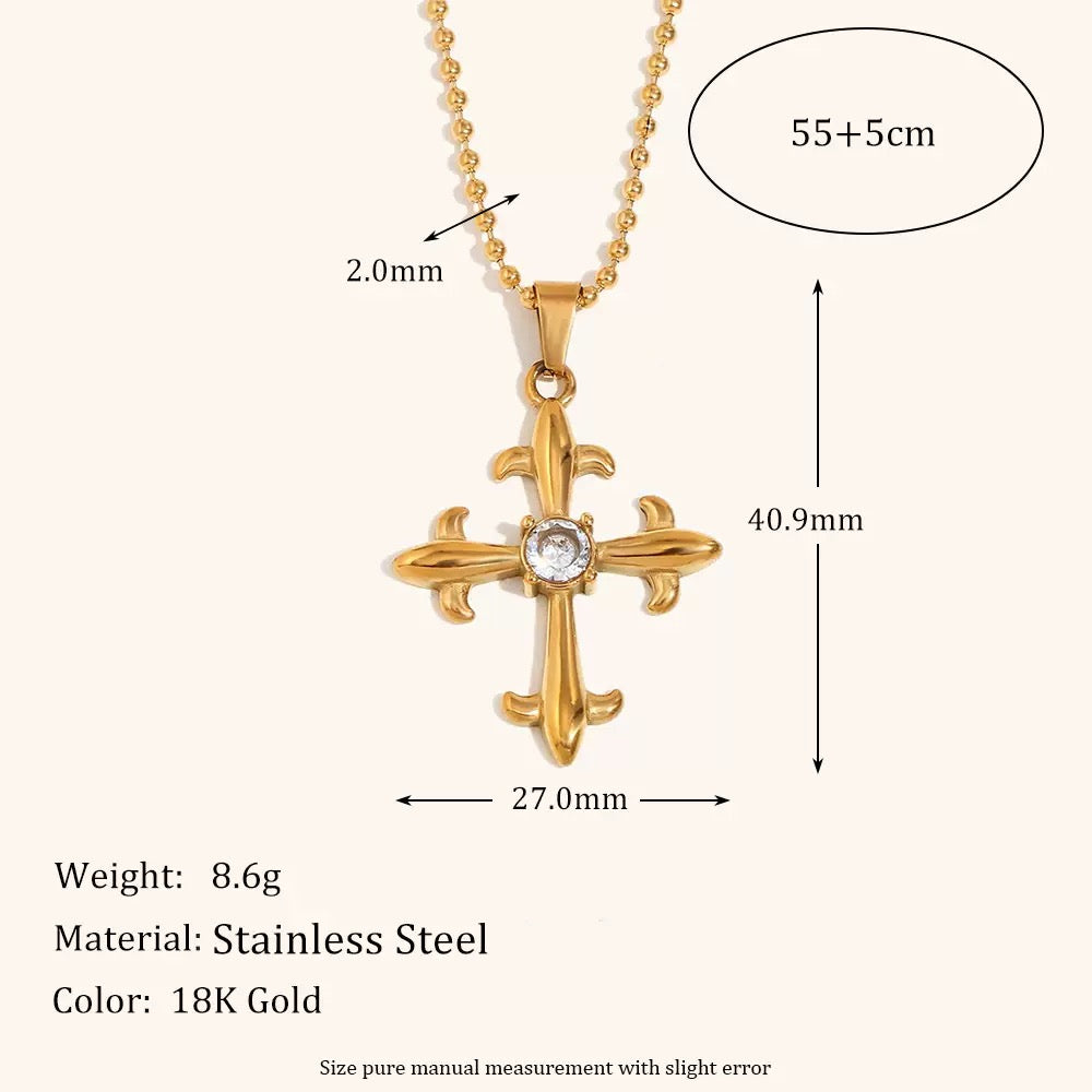 Cross jewel necklace
