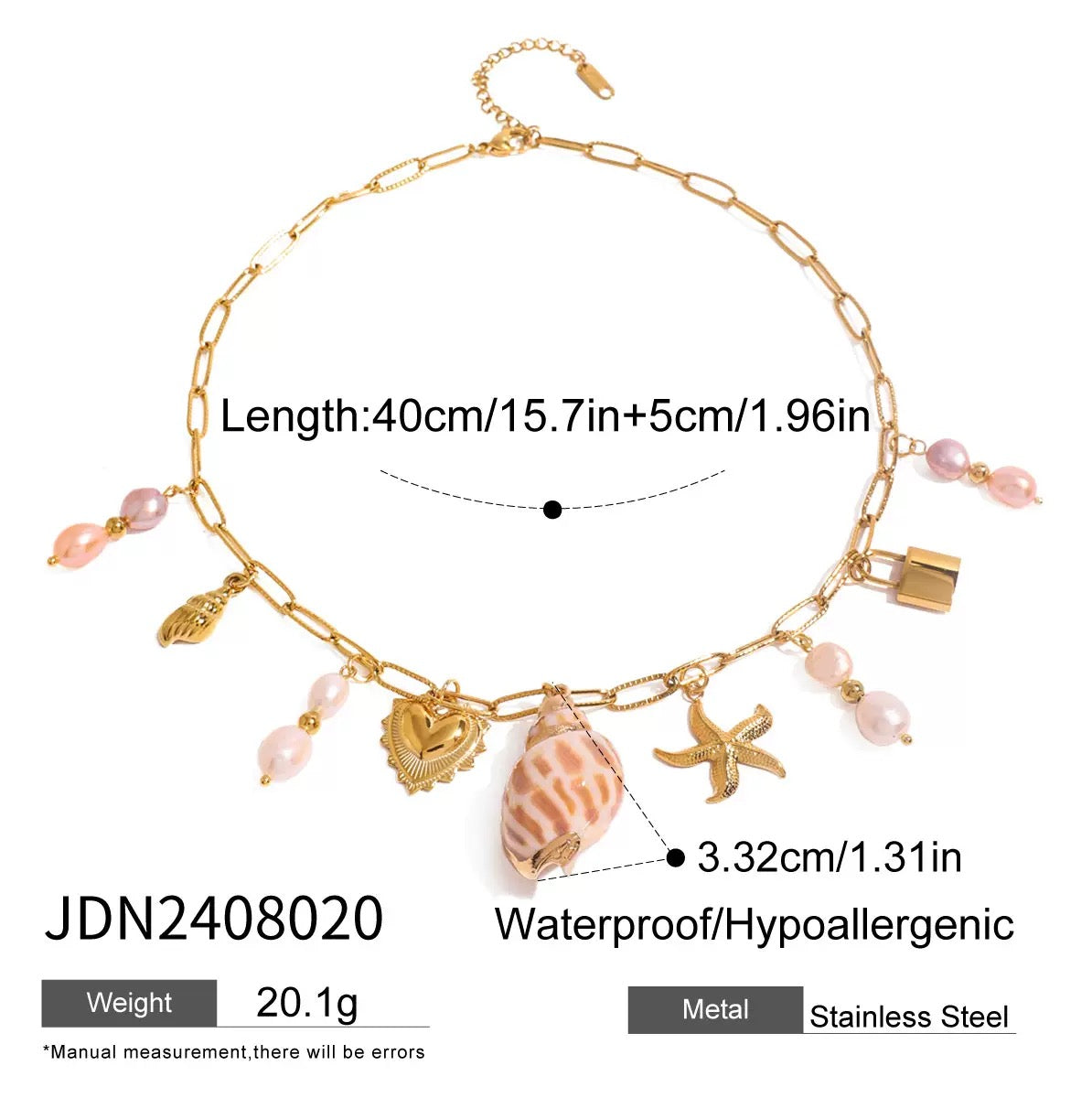 Bondi Mira seashell charm necklace