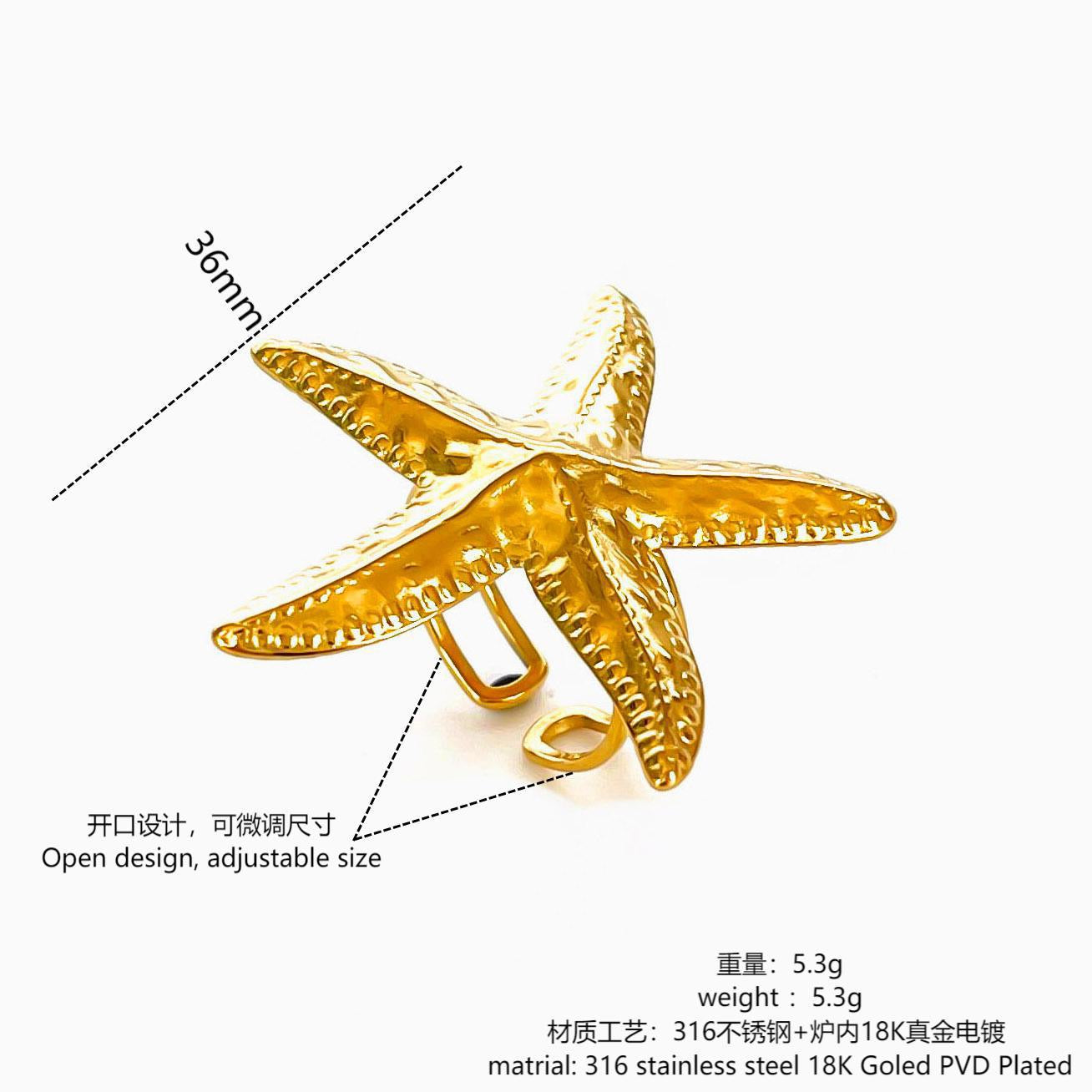 Big statement starfish rings