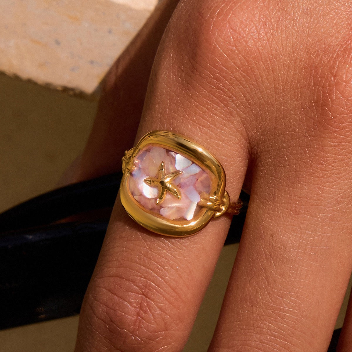 Pink starfish ring