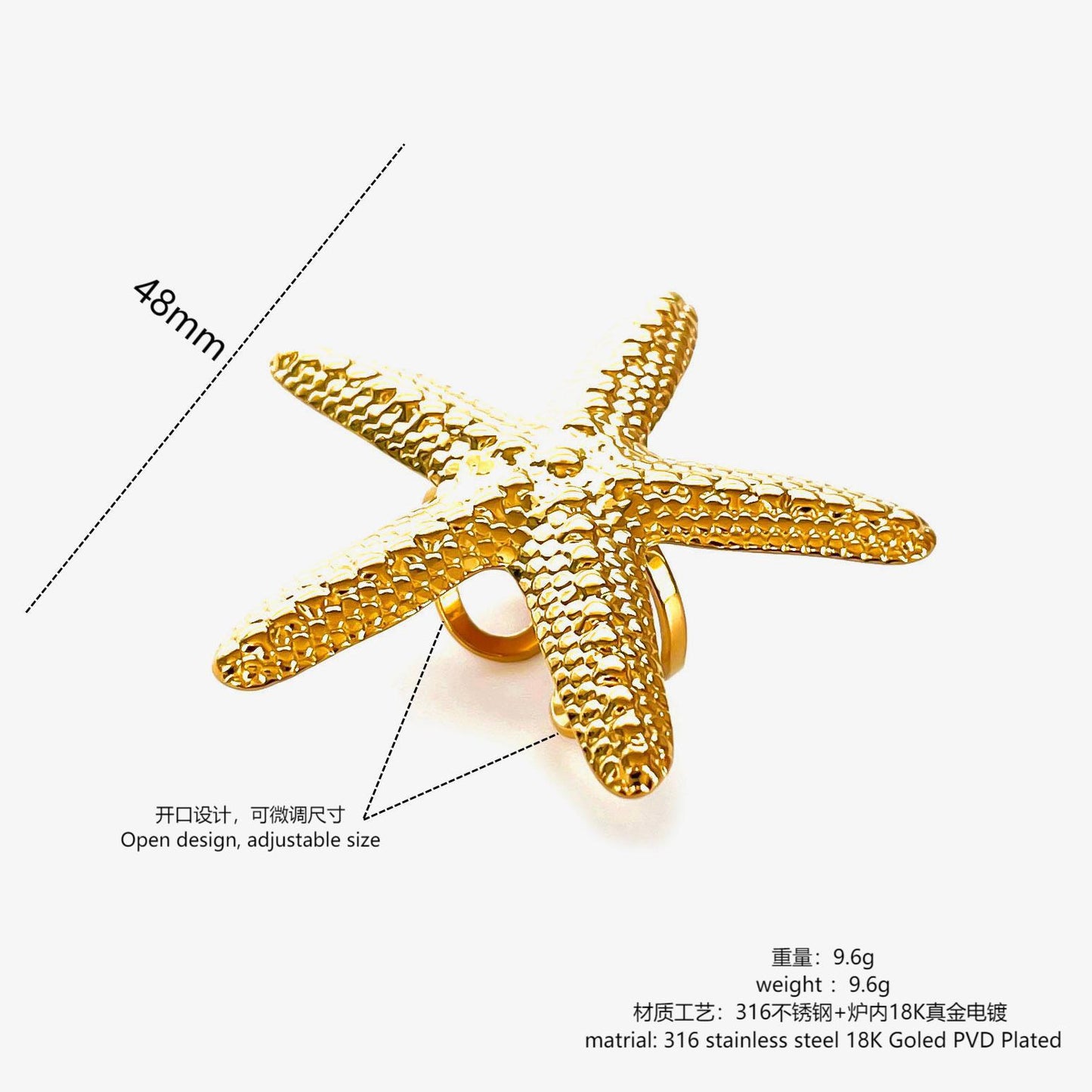 Big statement starfish rings