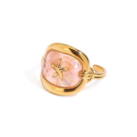 Pink starfish ring