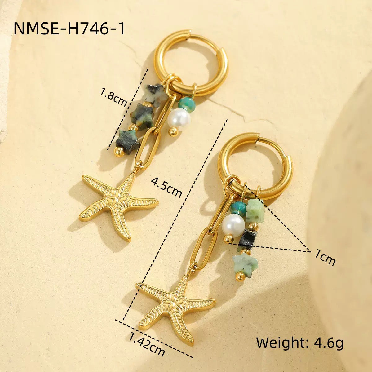Little ocean charm hoops
