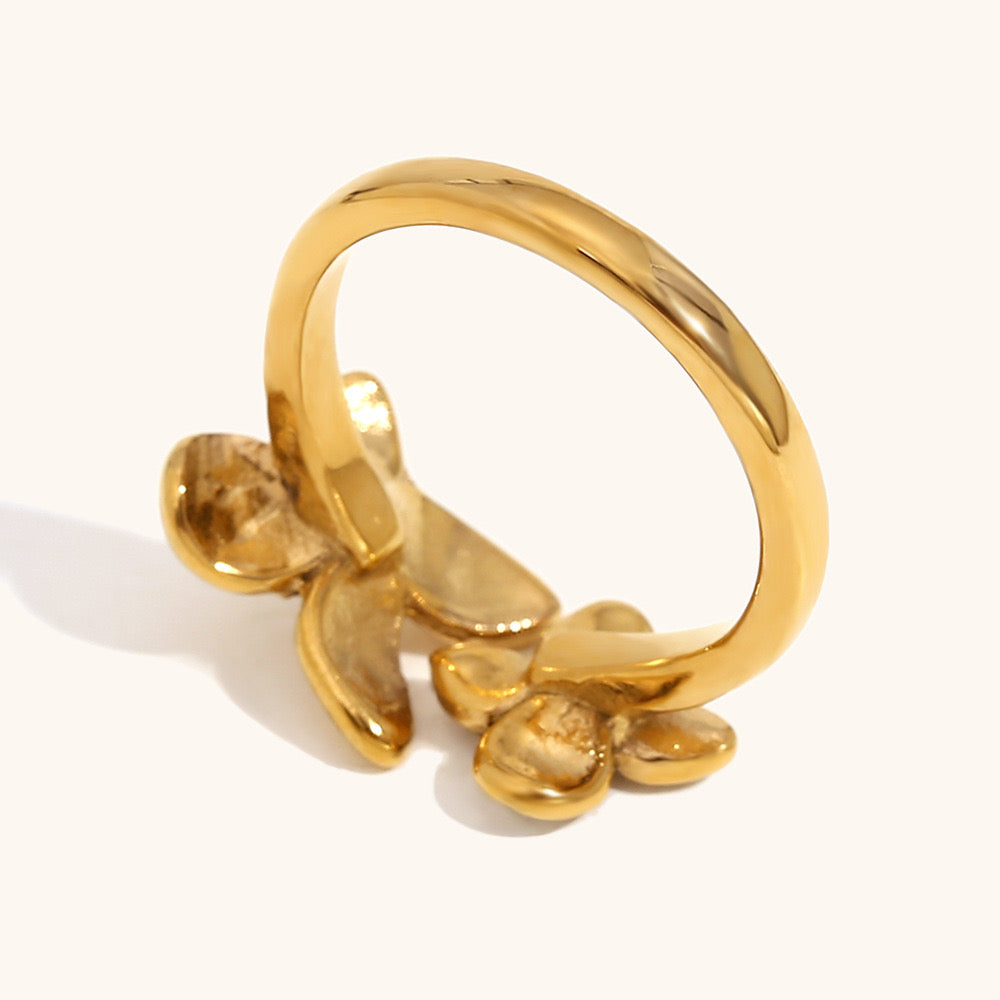 Jolia double petal flowers rings