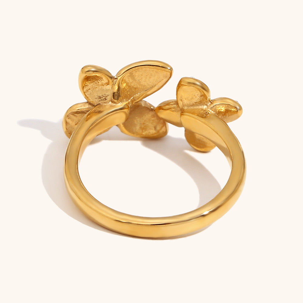 Jolia double petal flowers rings