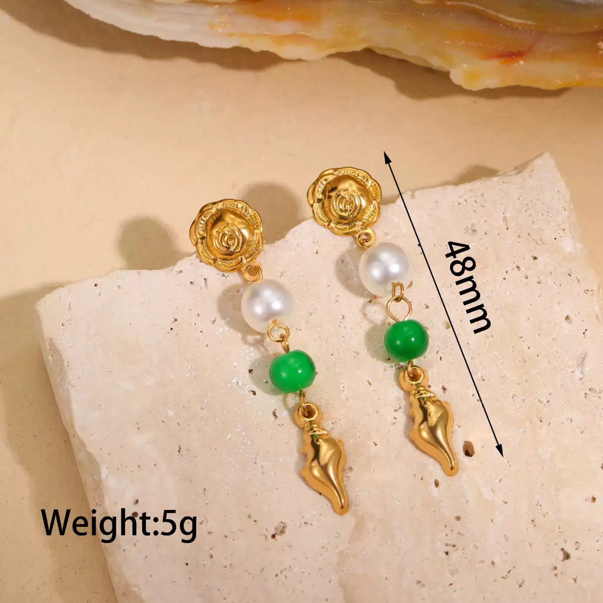 Ocean treasure green earrings