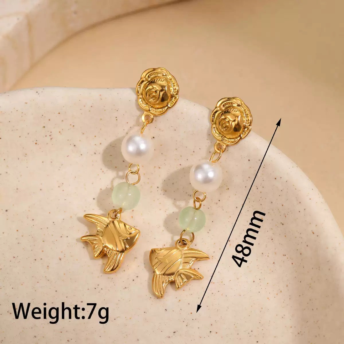 Ocean treasure green earrings