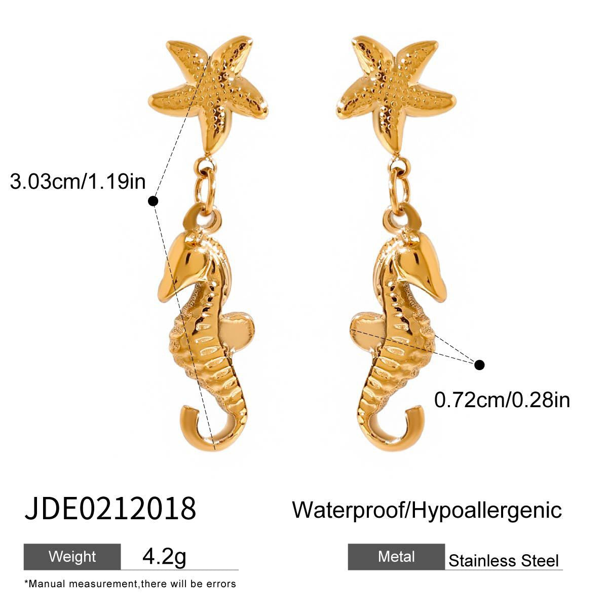 Seahorse starfish earrings